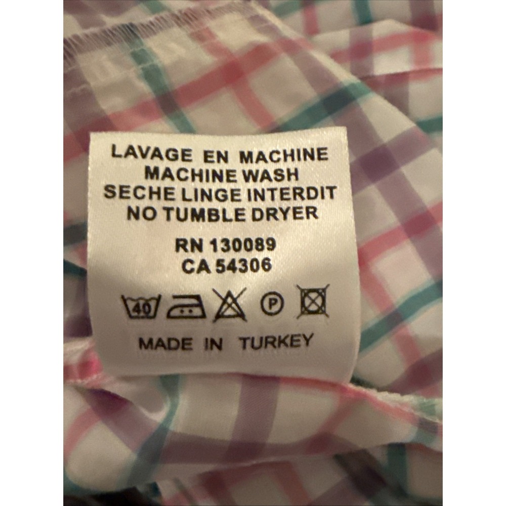 Jared Lang Tessuta Italiano Shirt Men's XL Multicolor Plaid Short Sleeve Preppy - Picture 8 of 8
